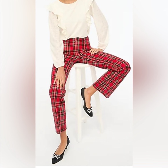 J.CREW Tartan Plaid Flare Kelsey Pant Sz 6 - Picture 5 of 10